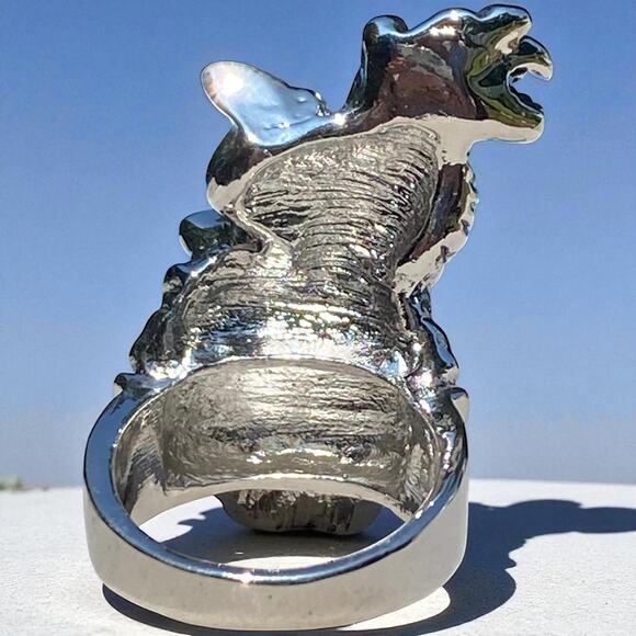 Silver Stainless Steel Skull Ring With Fruit Hat Size 10 - Picture 5 of 7